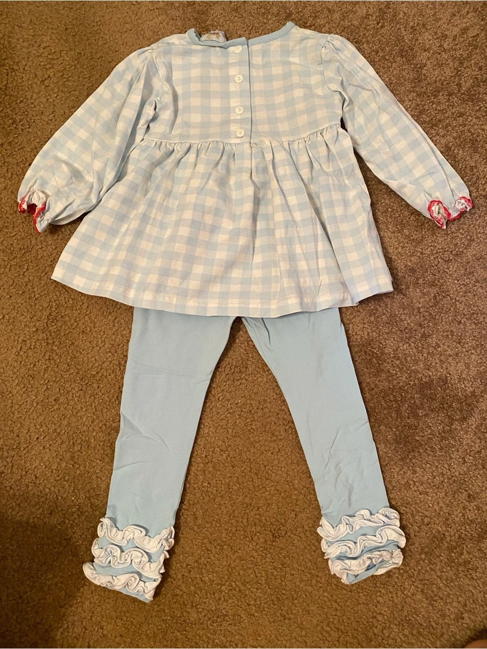 Light Blue Holiday Tunic & Leggings Set for Kids